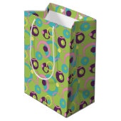Funky Green Circles Gift Bag Medium Cadeauzakje (Achterkant Gekanteld)