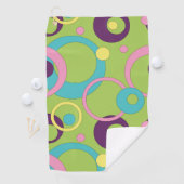 Funky Green Circles Golfhanddoek (Insitu)