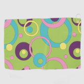 Funky Green Circles Golfhanddoek (Horizontaal)