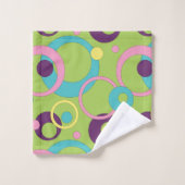 Funky Green Circles Handdoekenset Bad Handdoek (Wasdoekje)