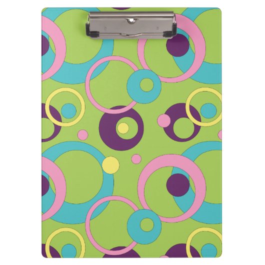 Funky Green Circles Klembord (Voorkant)
