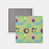 Funky Green Circles Magnet (Voorkant / Achterkant)