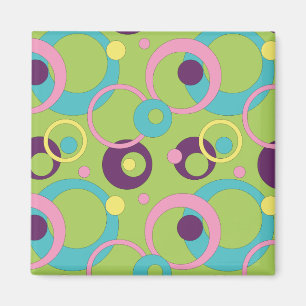 Funky Green Circles Magnet