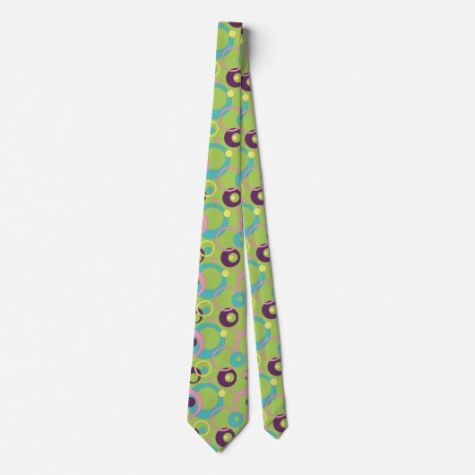 Funky Green Circles Mannen Stropdas (Voorkant)