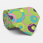 Funky Green Circles Mannen Stropdas (Opgerold)