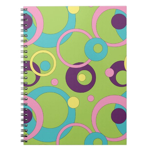 Funky Green Circles Notitieboek (Voorkant)