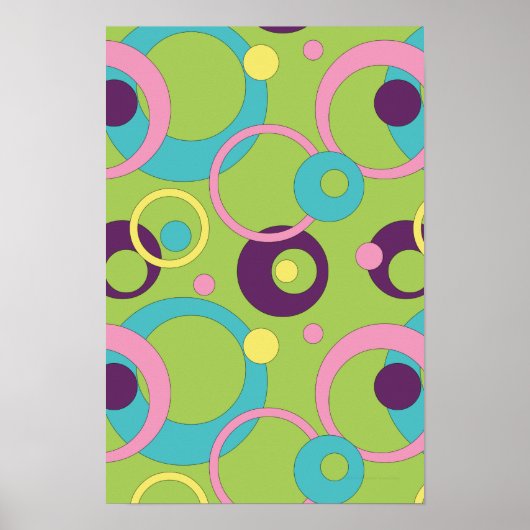 Funky Green Circles Poster (Voorkant)