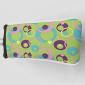Funky Green Circles Putter Hoesje Golfheadcover (Voorkant)