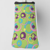 Funky Green Circles Putter Hoesje Golfheadcover (Draai 90)