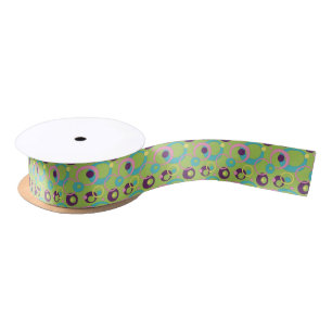 Funky Green Circles Ribbon Satijnen Lint