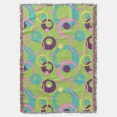 Funky Green Circles Throw Blanket Deken (Voorkant Verticaal)