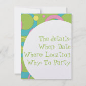 Funky Green Circles Uitnodiging (Achterkant)