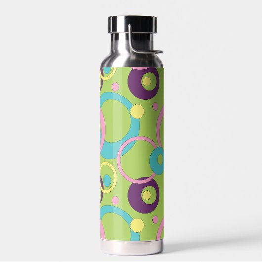 Funky Green Circles Waterfles (Links)