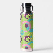 Funky Green Circles Waterfles (Voorkant)