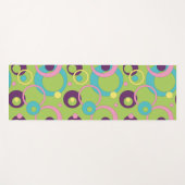 Funky Green Circles Yogamat (Voorkant (horizontaal))