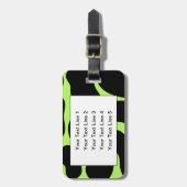 Funky Green en Black Cow Pattern. Bagagelabel (Voorkant verticaal)