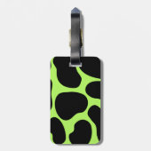 Funky Green en Black Cow Pattern. Bagagelabel (Achterkant verticaal)