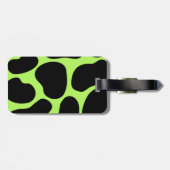 Funky Green en Black Cow Pattern. Bagagelabel (Achterkant horizontaal)