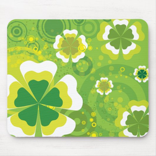 Funky Green Flowers Muismat (Voorkant)