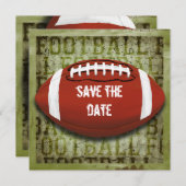 Funky Green Grunge Football Save The Date (Voorkant / Achterkant)