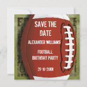 Funky Green Grunge Football Save The Date (Achterkant)