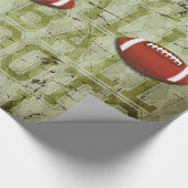 Funky Green Grunge Voetbal Cadeaupapier (Hoek)