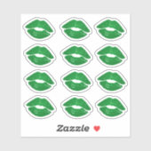 Funky Green Irish Kisses Saint Patrick's Day Sticker (Vel)