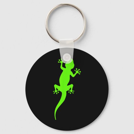 Funky Green Klimmende Gecko Sleutelhanger (Voorkant)