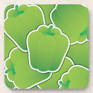 Funky green pepper drankjes onderzetter