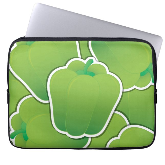 Funky green pepper laptop sleeve (Voorkant)