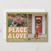 Funky Green Pink Funny Schattigee Foto Kerst Kaart (Voorkant)