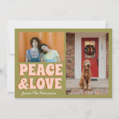 Funky Green Pink Funny Schattigee Foto Kerst Kaart (Voorkant)