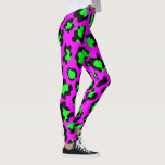 Funky Green Pink Leopard Animal Naadloos Patroon Leggings<br><div class="desc">onbewerkte,  naadloze roze,  groene luipaard afdrukpatroon</div>