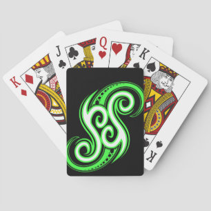 Funky Green Swirl Design-speelkaarten Pokerkaarten
