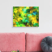 Funky Greens Modern Abstract Design Canvas Afdruk (Insitu (Woonkamer))