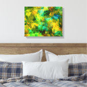 Funky Greens Modern Abstract Design Canvas Afdruk (Insitu (Slaapkamer))