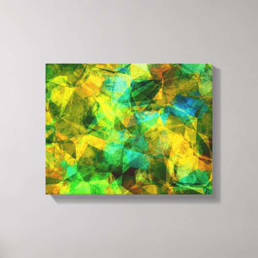 Funky Greens Modern Abstract Design Canvas Afdruk (Voorkant)