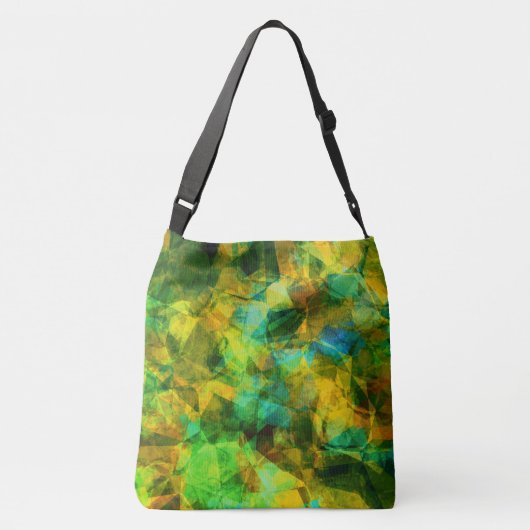 Funky Greens Modern Abstract Design Crossbody Tas (Achterkant)