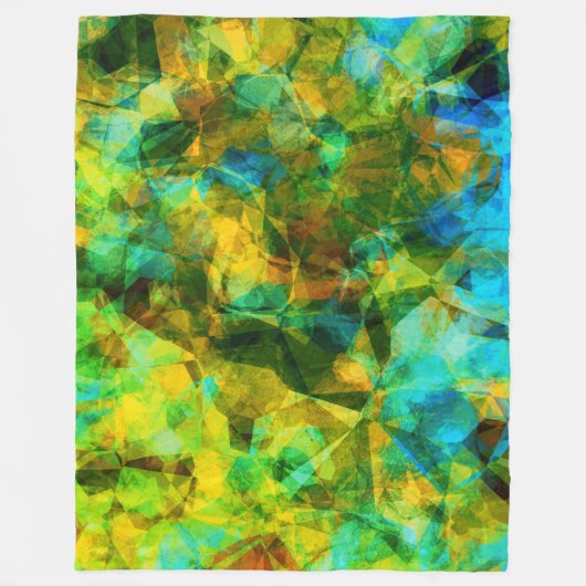 Funky Greens Modern Abstract Design Fleece Deken (Voorkant)