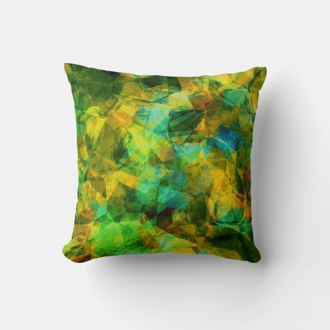 Funky Greens Modern Abstract Design Kussen (Voorkant)