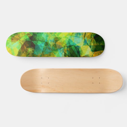 Funky Greens Modern Abstract Design Persoonlijk Skateboard (Horizontaal)