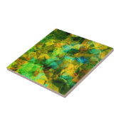 Funky Greens Modern Abstract Design Tegeltje (Zijkant)