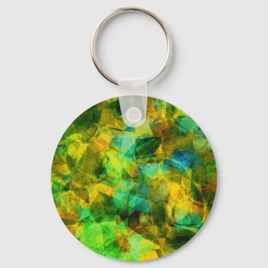 Funky Greens Modern Abstract Ontwerp Sleutelhanger (Voorkant)