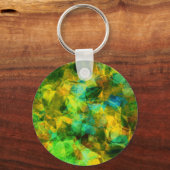 Funky Greens Modern Abstract Ontwerp Sleutelhanger (Voorkant)