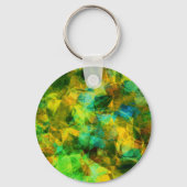 Funky Greens Modern Abstract Ontwerp Sleutelhanger (Achterkant)