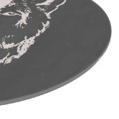 Funky Grey and White Wolf Face Head Sketch Snijplank (Hoek)