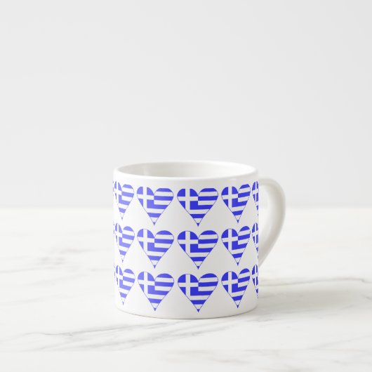 Funky Griekse Vlag Hart Tegels Espresso Kop (Voorkant rechts)
