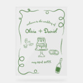 Funky grillige hand geletterd geïllustreerd teken acryl bord (Voorkant)