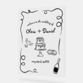 Funky grillige hand geletterd geïllustreerd teken acryl bord (Hoek)