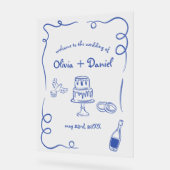 Funky grillige hand geschreven welkomstbord acryl bord (Hoek)